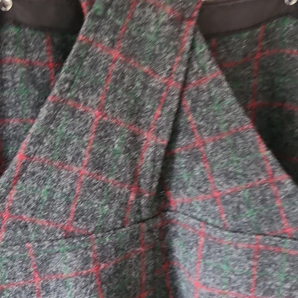 Men's Green Plaid Pants with Suspenders - Picture 9 of 12